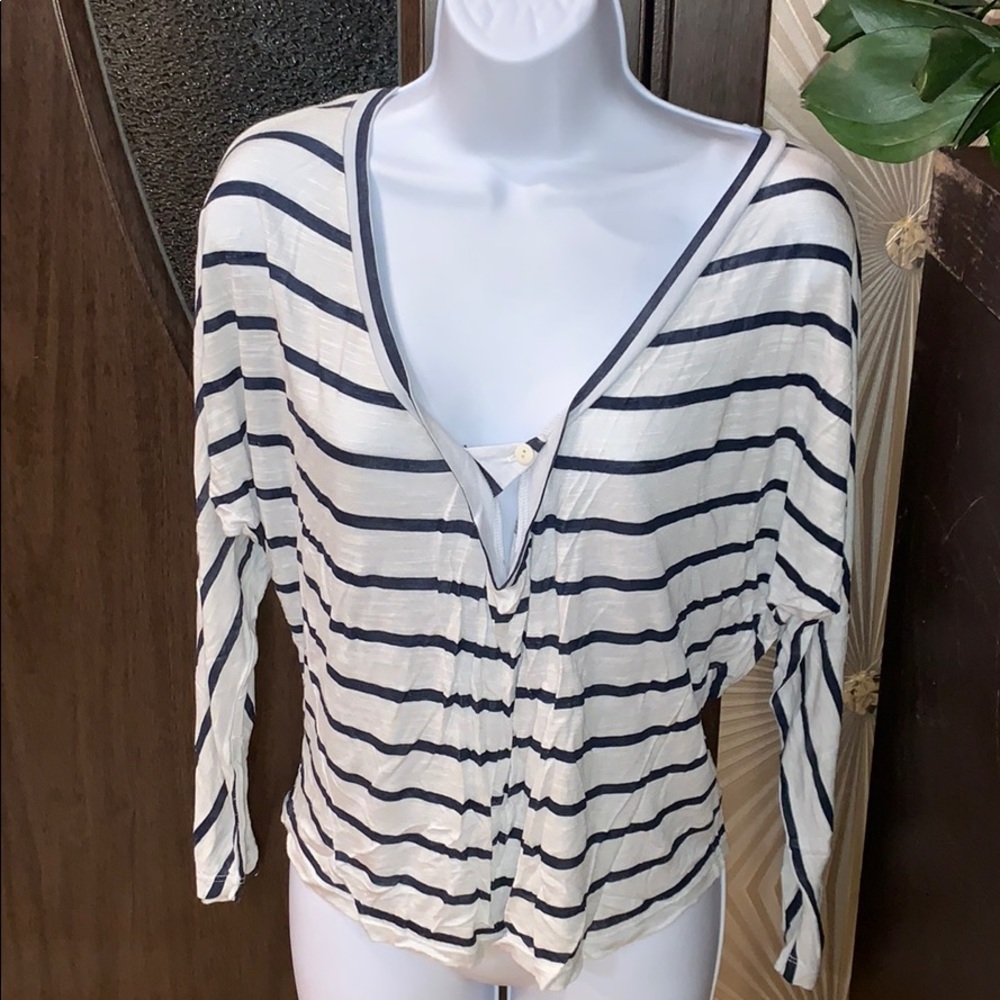 Love Yaya cotton striped v-neck tee size 1